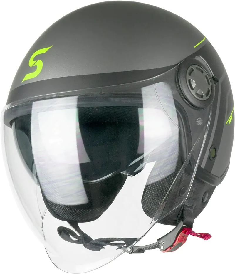 SKA-P 1SHG Zen City Aperta Moto Jet Caschi Antracite Giallo Fluo Satinatoo