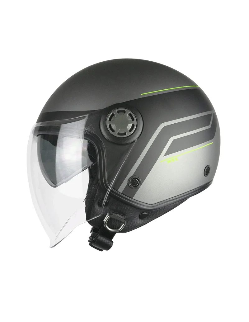 SKA-P 1SHG Zen City Aperta Moto Jet Caschi Antracite Giallo Fluo Satinatoo
