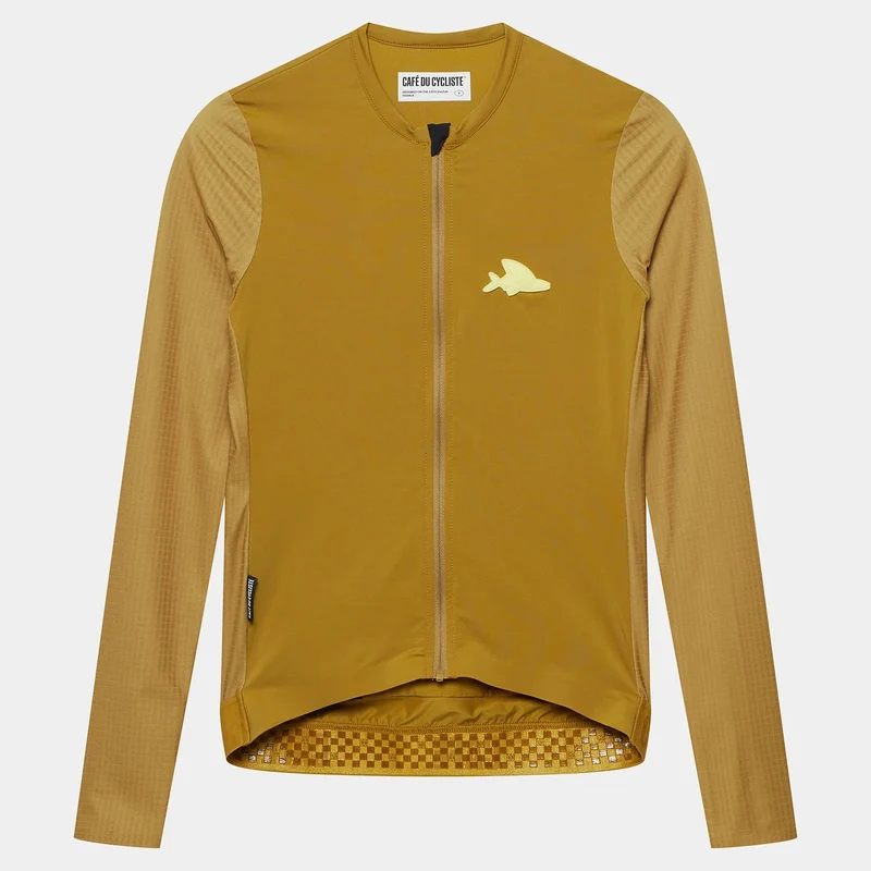 Maglia maniche lunghe Cafe du Cycliste Andrea - Giallo