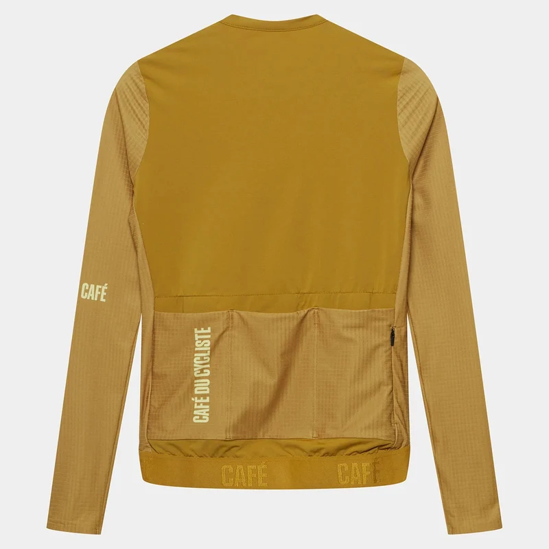 Maglia maniche lunghe Cafe du Cycliste Andrea - Giallo