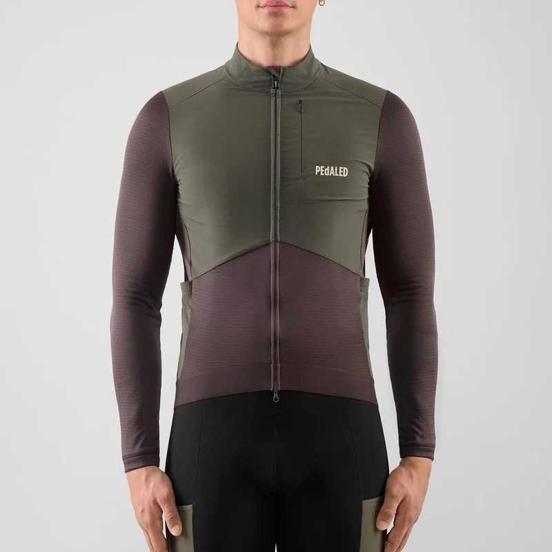 Maglia maniche lunghe Pedaled Odyssey Windblock Merino - Viola