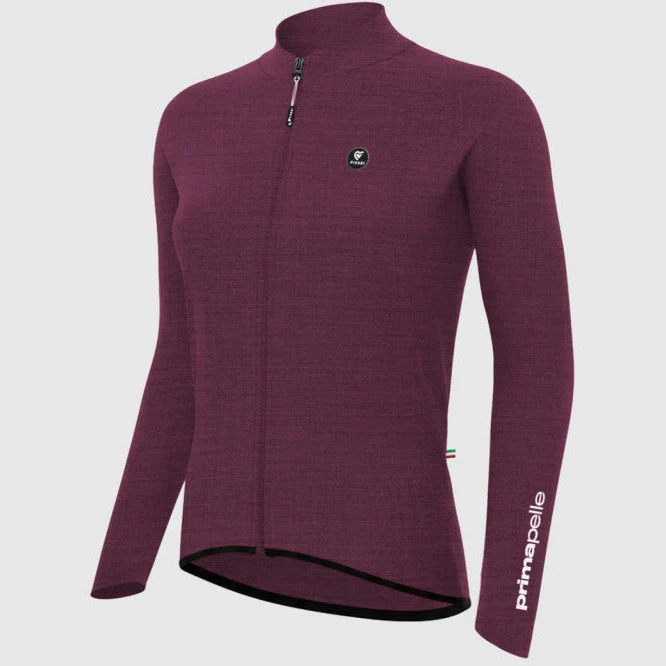 Maglia maniche lunghe donna Pissei Primapelle - Bordeaux melange