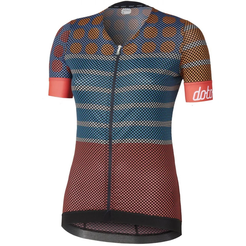 Maglia donna Dotout Dots - Azzurro fucsia