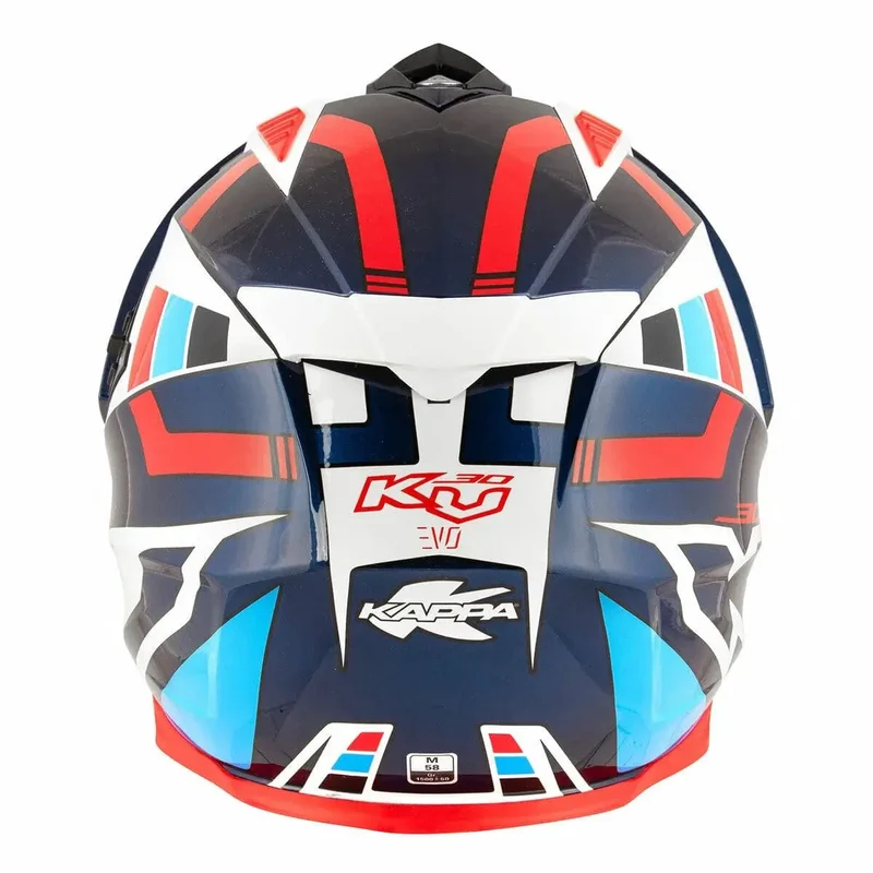 KAPPA KV30 EVO INTEGRALI AVVENTURA CASCHI DI MOTO BIANCO BLU ROSSO