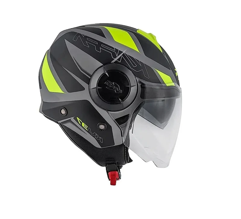 KAPPA KV37 EVO SHARP MOTOCICLO JET CASCHI DI MOTO NERO OPACO GIALLO