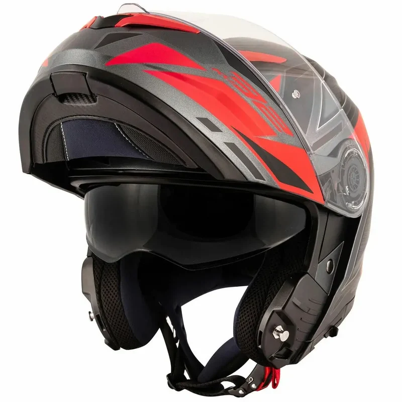 KAPPA KV32 TRONG FLIP UP MODULARE CASCHI DI MOTO TITANIO ROSSO