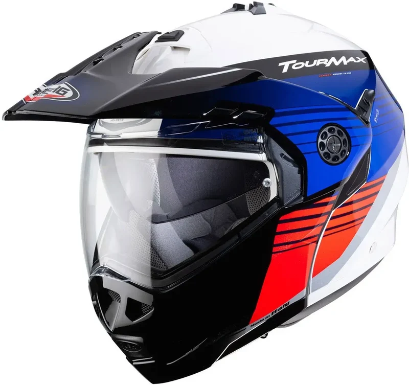 CABERG TOURMAX TITAN MODULARE AVVENTURA CASCHI DI MOTO BIANCO BLU ROSSO