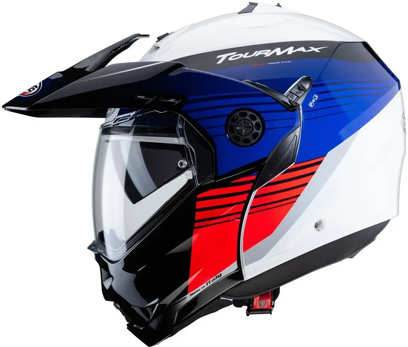 CABERG TOURMAX TITAN MODULARE AVVENTURA CASCHI DI MOTO BIANCO BLU ROSSO