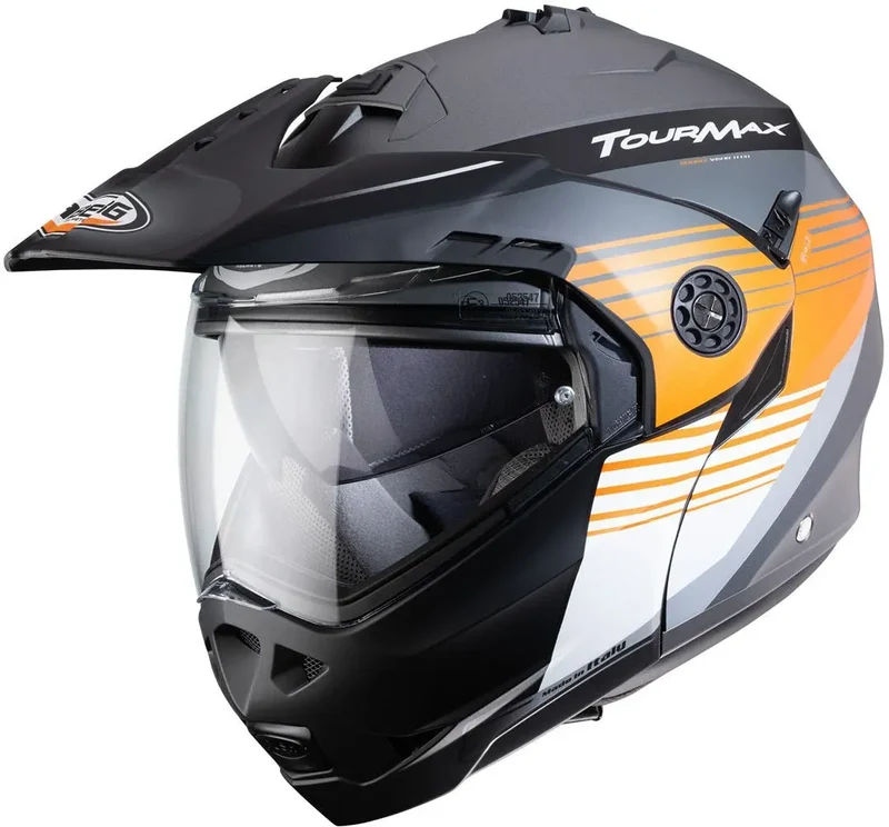 CABERG TOURMAX TITAN MODULARE CASCHI DI MOTO OPACA ARANCIO METALLO BIANCO