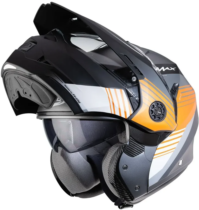 CABERG TOURMAX TITAN MODULARE CASCHI DI MOTO OPACA ARANCIO METALLO BIANCO