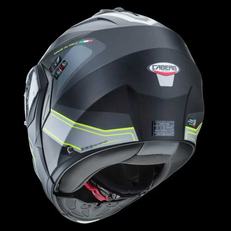 CABERG DUKE 2 TOUR MODULARE CASCHI DI MOTO NERO OPACO GIALLO ANTRACITE ARGENTO