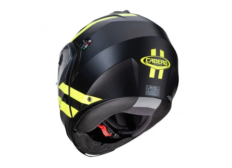 CABERG DUKE 2 SUPERLEGEND MODULARE CASCHI DI MOTO NERO OPACO GIALLO FLUO