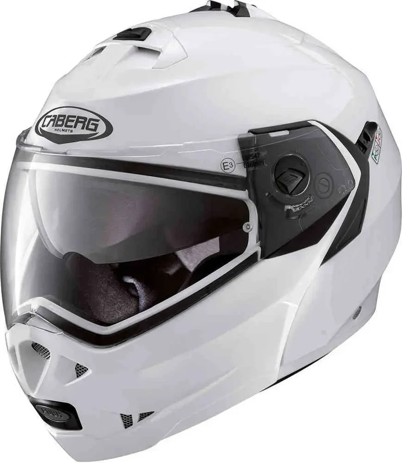 CABERG DUKE 2 FLIP FRONT MODULARE CASCHI DI MOTO BIANCO METALLICO