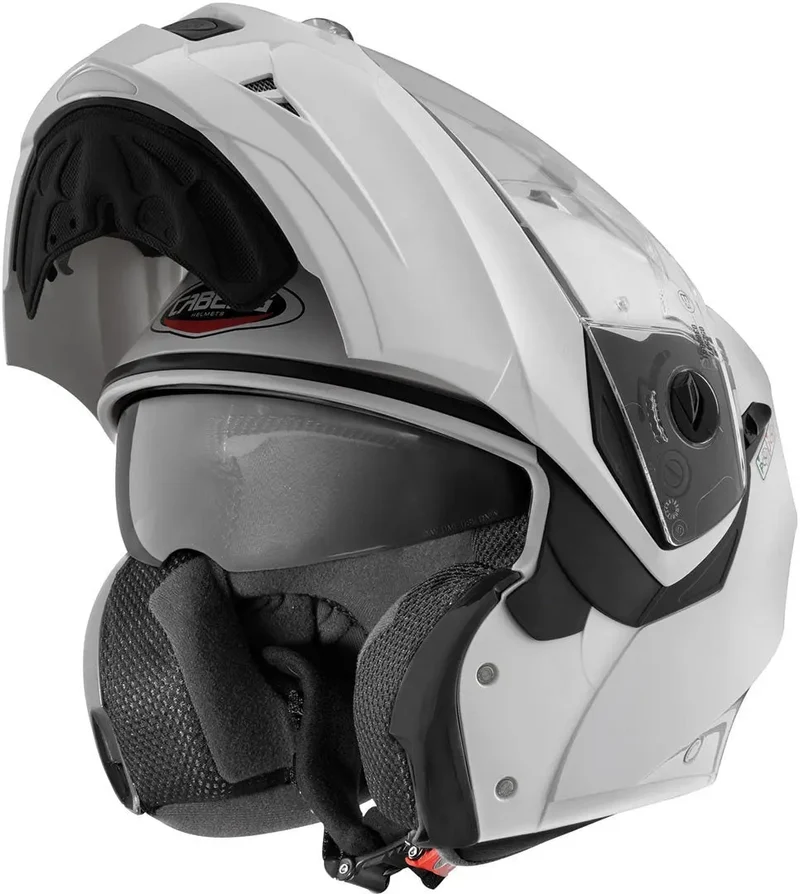CABERG DUKE 2 FLIP FRONT MODULARE CASCHI DI MOTO BIANCO METALLICO