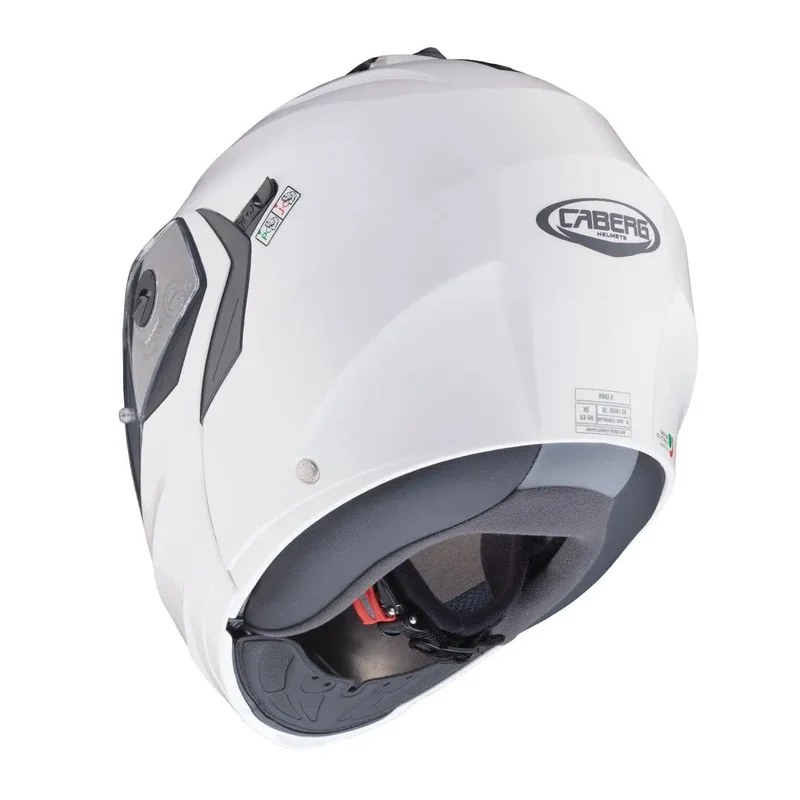 CABERG DUKE 2 FLIP FRONT MODULARE CASCHI DI MOTO BIANCO METALLICO