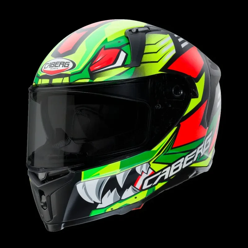 CABERG AVALON GIGA INTEGRALI CASCHI DI MOTO NERO GIALLO ROSSO FLUO