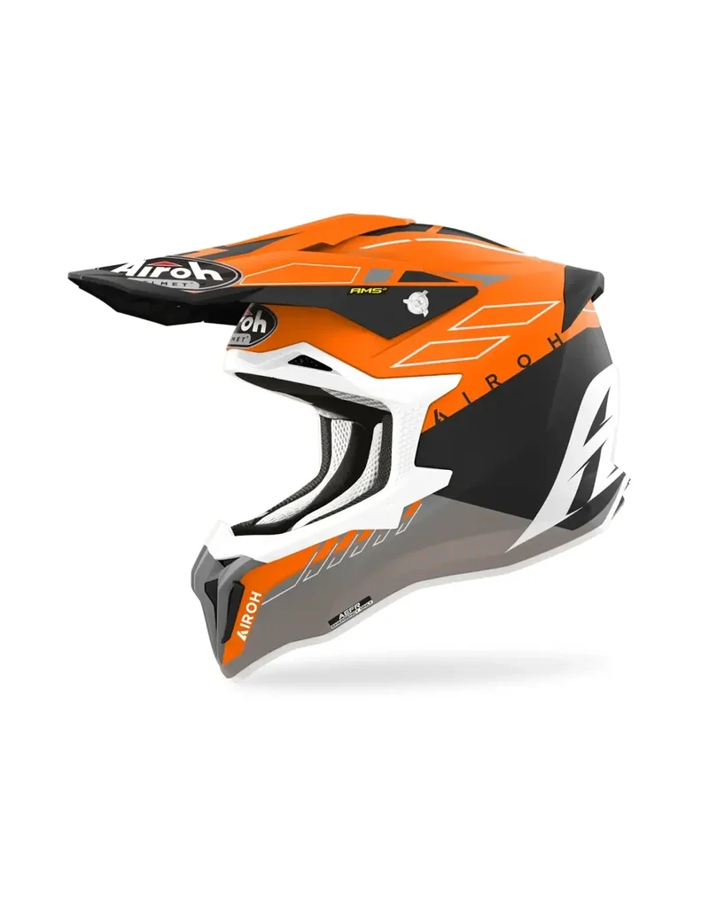 AIROH STRYCKER Motocross Fuoristrada Caschi Pelle Arancio Opaco