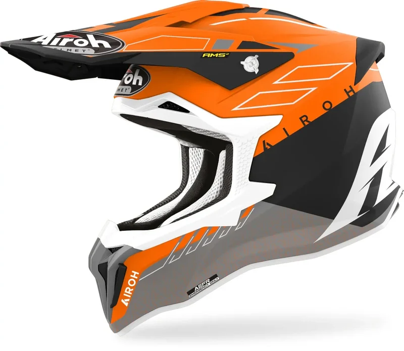 AIROH STRYCKER Motocross Fuoristrada Caschi Pelle Arancio Opaco