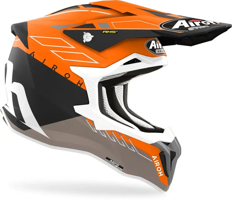 AIROH STRYCKER Motocross Fuoristrada Caschi Pelle Arancio Opaco