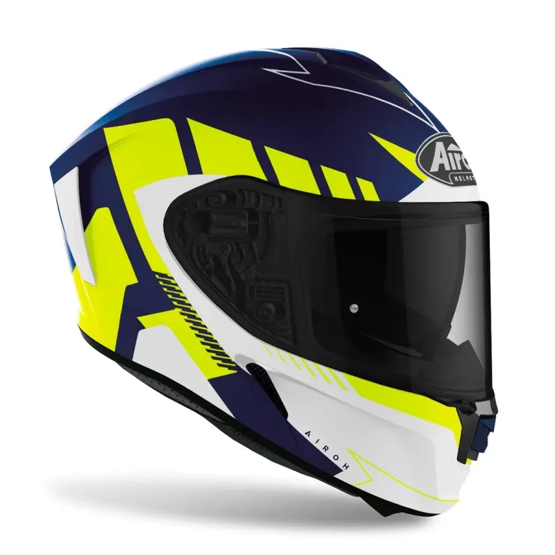 AIROH Spark Rise Moto Integrali Turismo Caschi Blu Giallo Opaco