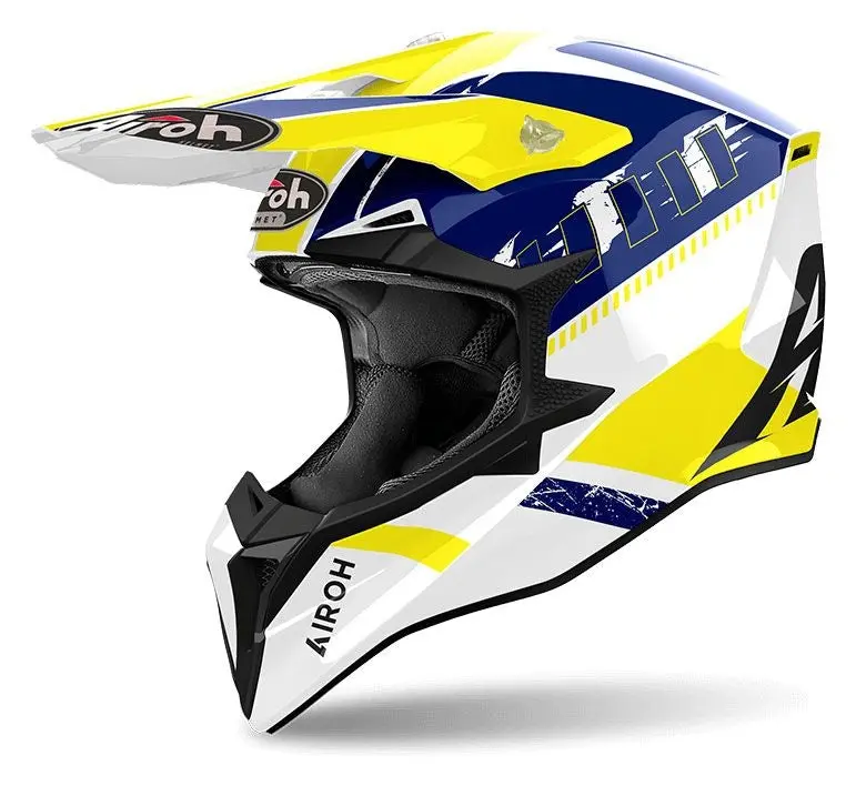 AIROH WRAAAP FEEL AVVENTURA CASCHI GIALLO BLU LUCIDO