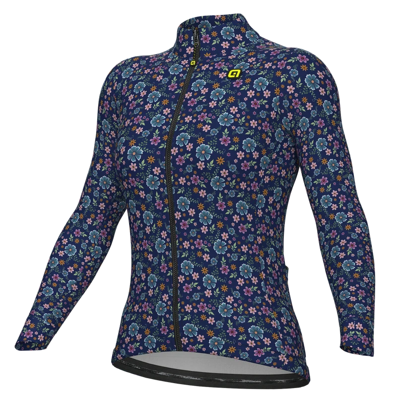 Maglia maniche lunghe donna Ale Pragma Flowery - Blu