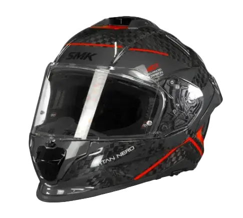 SMK TITAN CARBON GL263 INTEGRALI CASCHI DI MOTO NERO ROSSO 22.06
