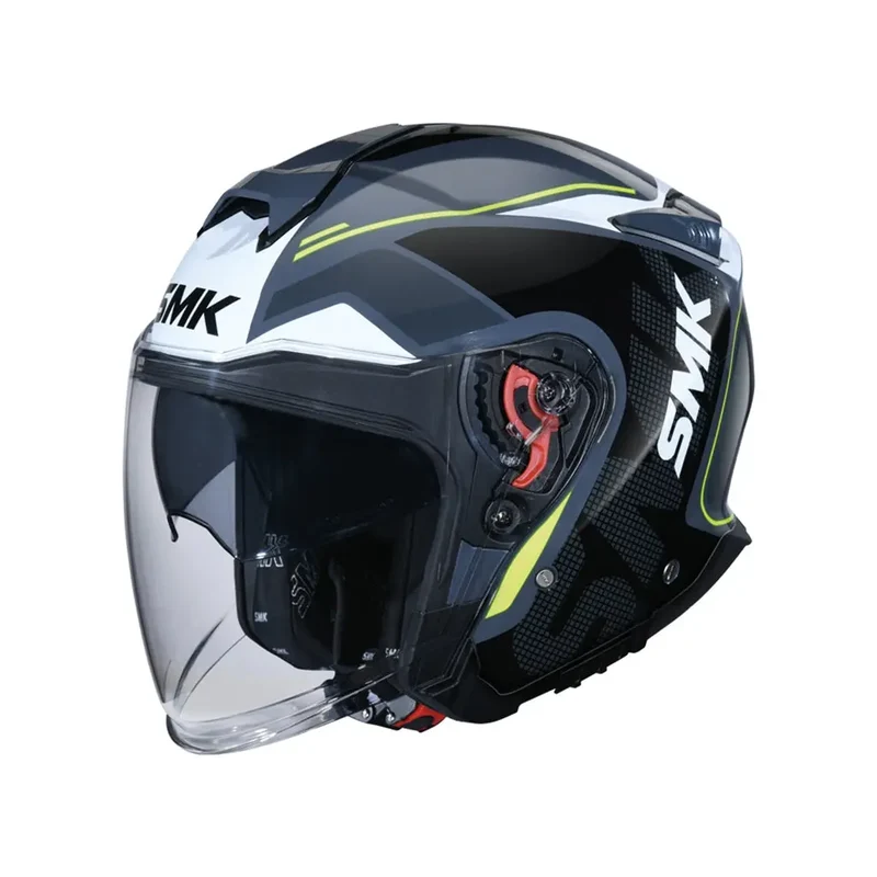 SMK GTJ TOURER GL614 JET CASCHI DI MOTO NERO BIANCO GRIGIO