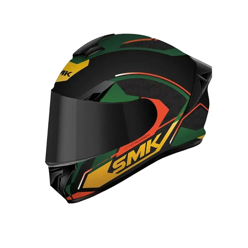 SMK TYPHOON RD1 MA287 INTEGRALE CASCHI DI MOTO NERO VERDE ROSSO
