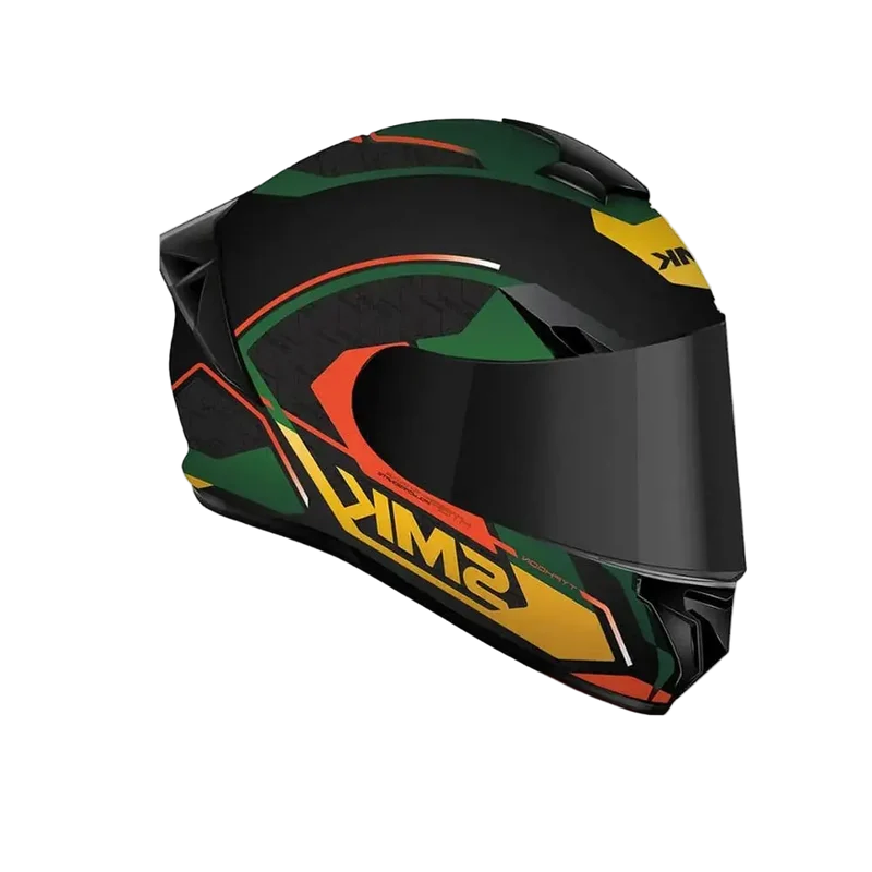 SMK TYPHOON RD1 MA287 INTEGRALE CASCHI DI MOTO NERO VERDE ROSSO