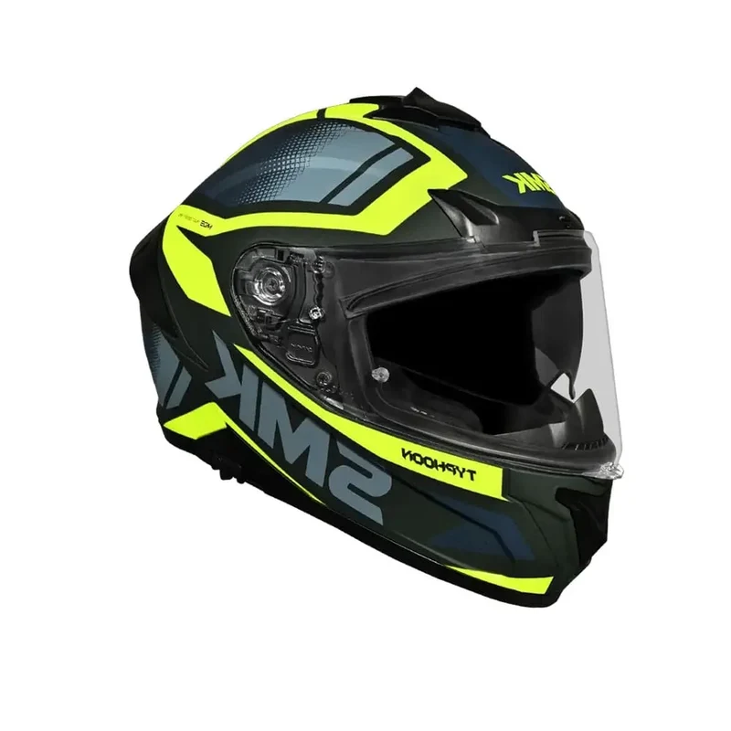 SMK TYPHOON THORN MA848 INTEGRALE CASCHI DI MOTO NERO GRIGIO GIALLO FLOU