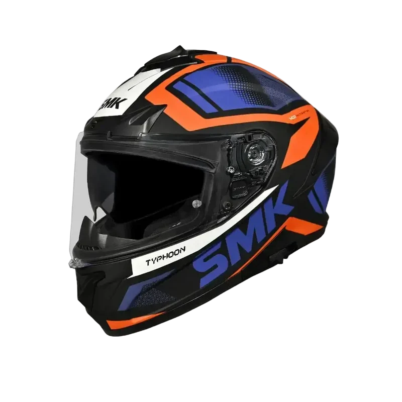 SMK TYPHOON THORN MA276 INTEGRALE CASCHI DI MOTO NERO BLU ARANCIONE
