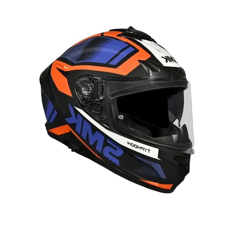 SMK TYPHOON THORN MA276 INTEGRALE CASCHI DI MOTO NERO BLU ARANCIONE