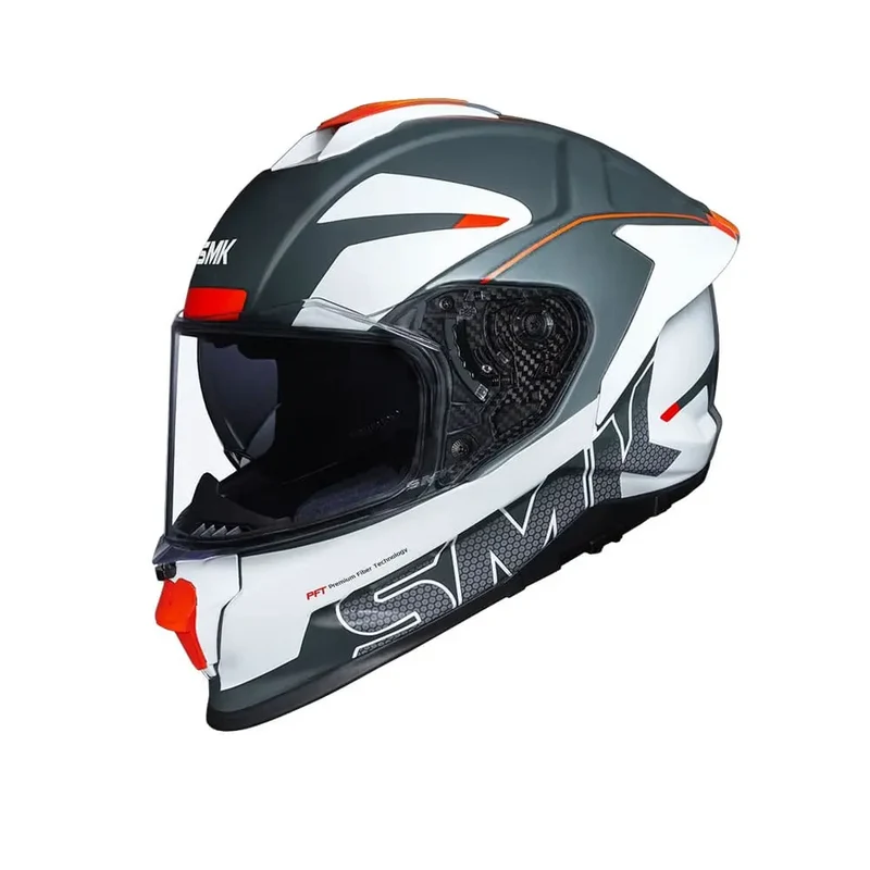 SMK TITAN FIREFLY MA613 INTEGRALE CASCHI DI MOTO OPACO GRIGIO BIANCO