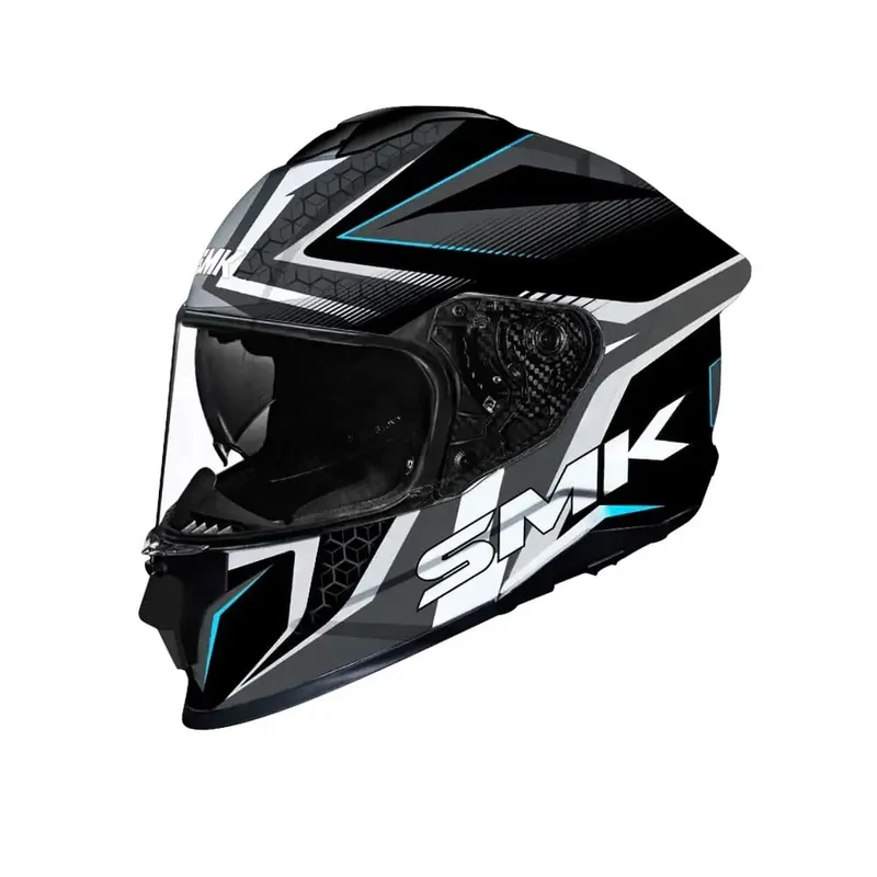 SMK TITAN SLICK GL265 SPORTIVO INTEGRALE CASCHI DI MOTO NERO GRIGIO BIANCO