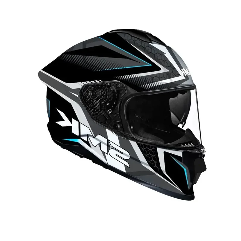 SMK TITAN SLICK GL265 SPORTIVO INTEGRALE CASCHI DI MOTO NERO GRIGIO BIANCO