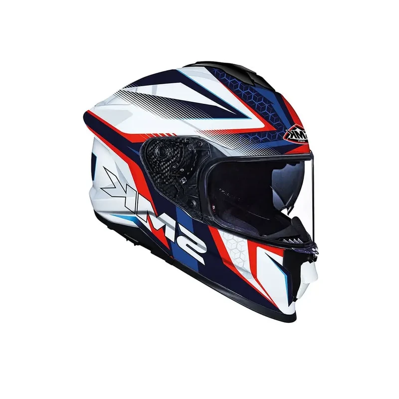 SMK TITAN SLICK GL153 INTEGRALI CASCHI DI MOTO BLU ROSSO BIANCO