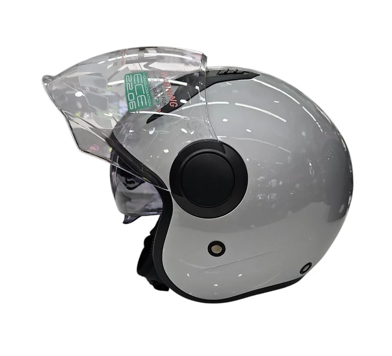 CASCO JET MPH NEW ONE ECE 22.06 DOPPIA VISIERA ARGENTO LUCIDO