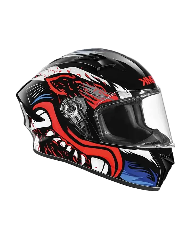 SMK STELLAR ANIMAL MA231 INTEGRALE CASCHI DI MOTO OPACO NERO BIANCO ROSSO