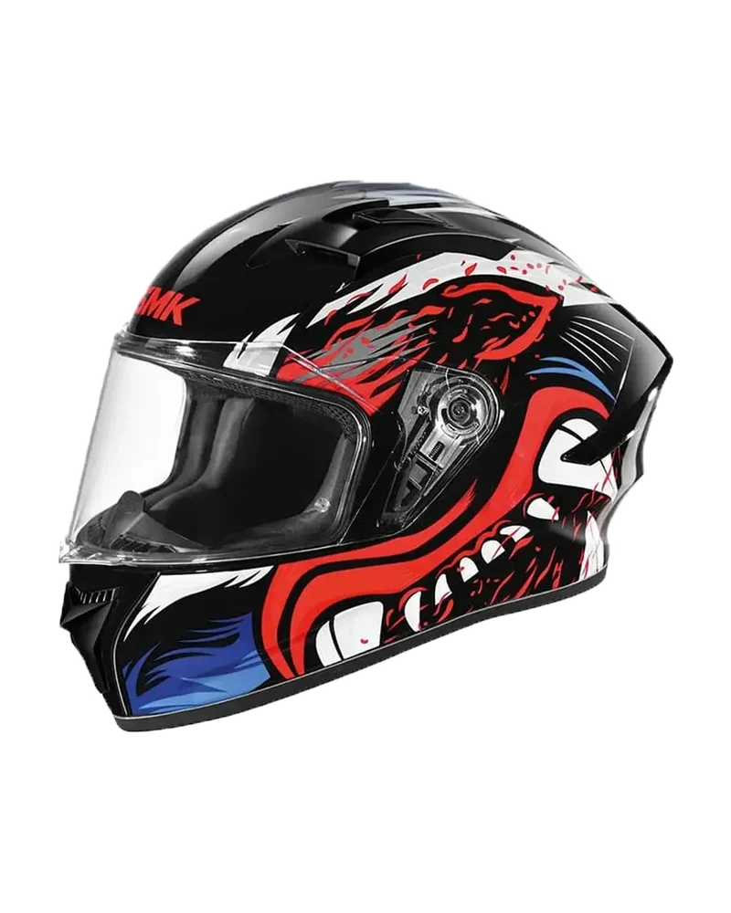 SMK STELLAR ANIMAL MA231 INTEGRALE CASCHI DI MOTO OPACO NERO BIANCO ROSSO