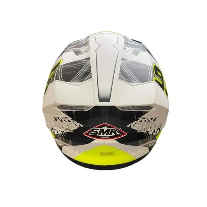 SMK STELLAR SWANK MA124 INTEGRALE CASCHI DI MOTO OPACO NERO FLOU GIALLO GRIGIO