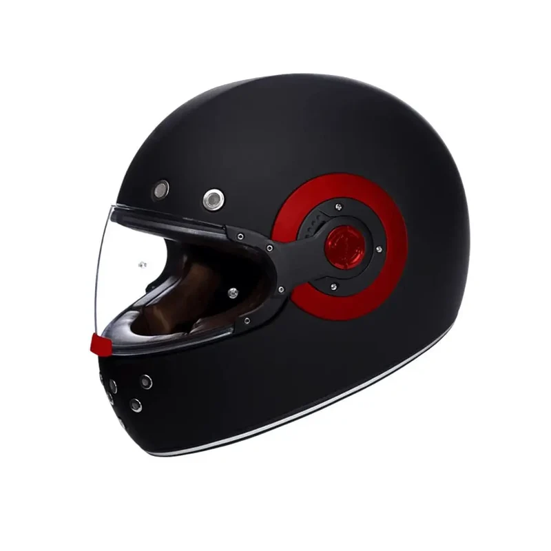 SMK RETRO SOLID MA230 INTEGRALE CASCHI DI MOTO OPACO NERO ROSSO