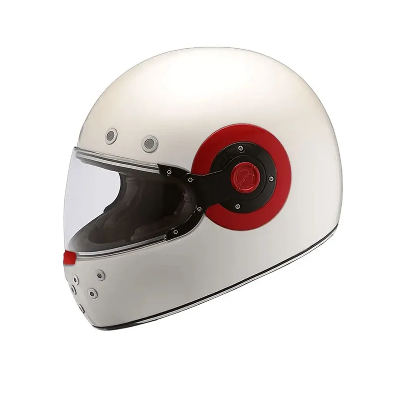 SMK RETRO GL130 INTEGRALE CASCHI DI MOTO BIANCO ROSSO
