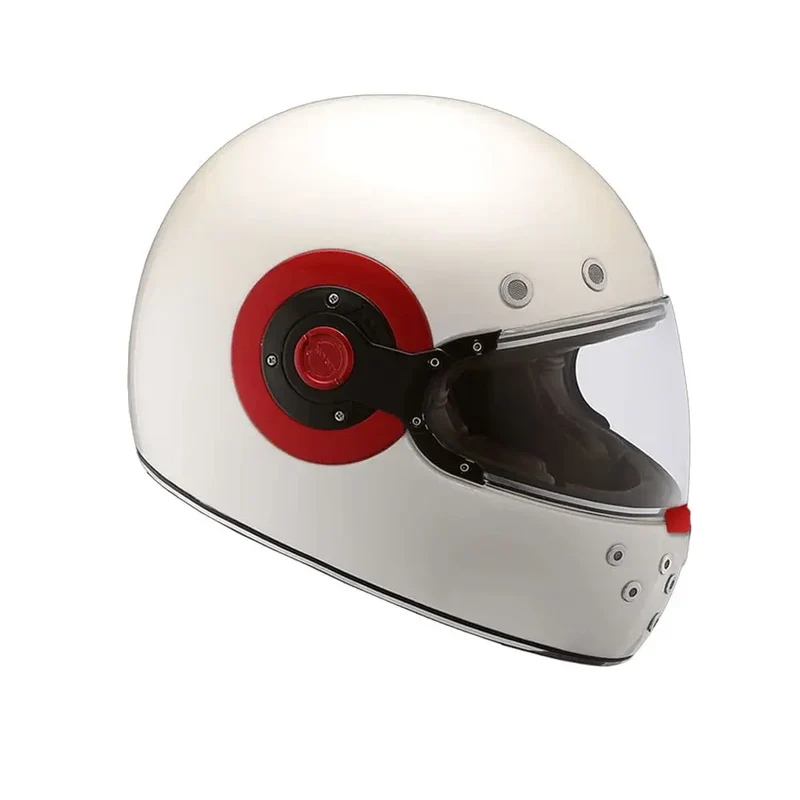 SMK RETRO GL130 INTEGRALE CASCHI DI MOTO BIANCO ROSSO