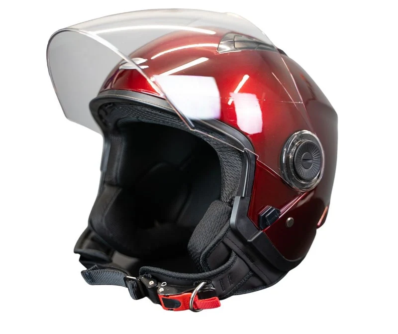 ZEUS JET ZS-617 CASCHI DI MOTO ROSSO VINO