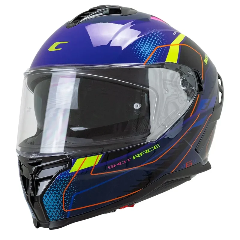 CGM 363G SHOT VILLAIN INTEGRALI CASCHI DI MOTO BLU VIOLA ROSSO