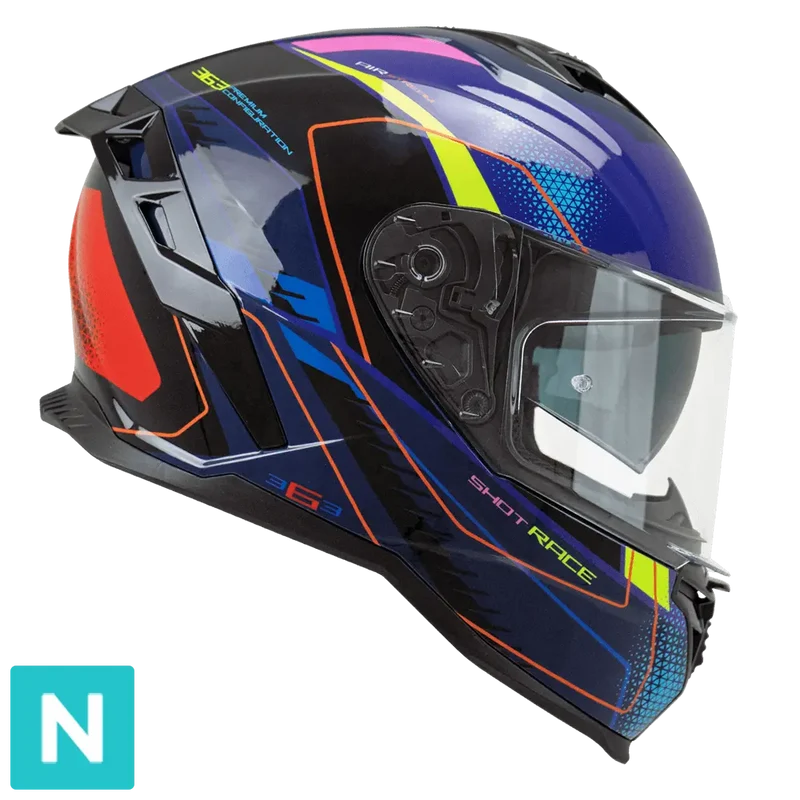 CGM 363G SHOT VILLAIN INTEGRALI CASCHI DI MOTO BLU VIOLA ROSSO