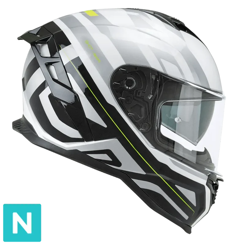 CGM 363G SHOT VILLAIN INTEGRALI CASCHI DI MOTO BIANCO NERO GIALLO FLUO