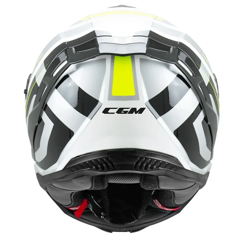 CGM 363G SHOT VILLAIN INTEGRALI CASCHI DI MOTO BIANCO NERO GIALLO FLUO