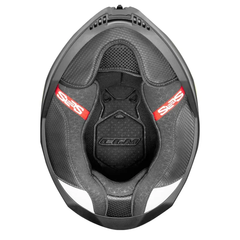 CGM 363G SHOT VILLAIN INTEGRALI CASCHI DI MOTO BIANCO NERO GIALLO FLUO